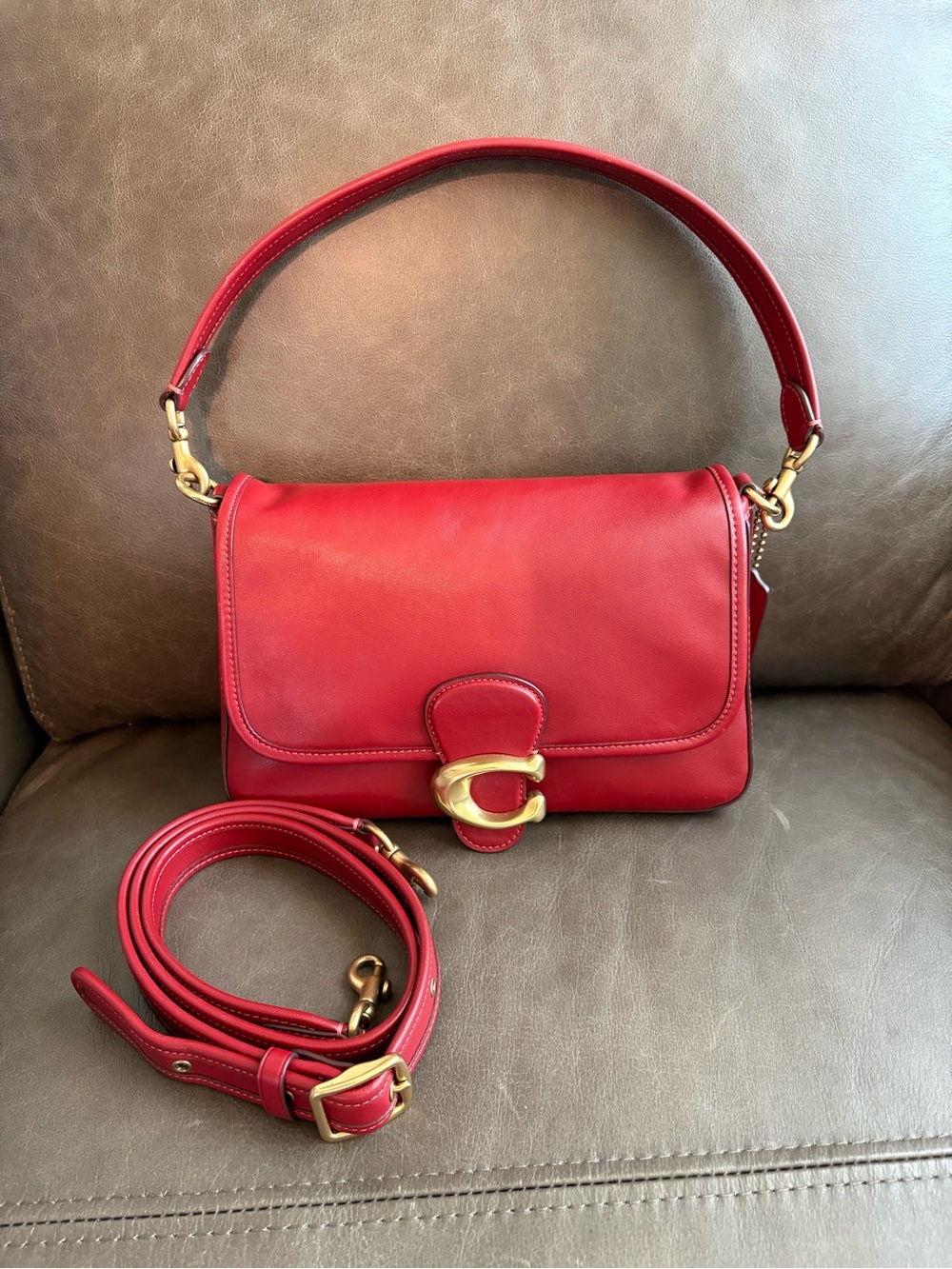 Coach Soft Tabby in Brick Red